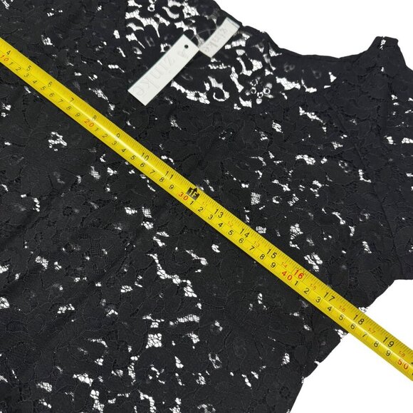 NWT Floral Lace Mini Dress Sz.L Black Sheer Goth Festival Y2K Beach Cover-Up - Picture 8 of 12